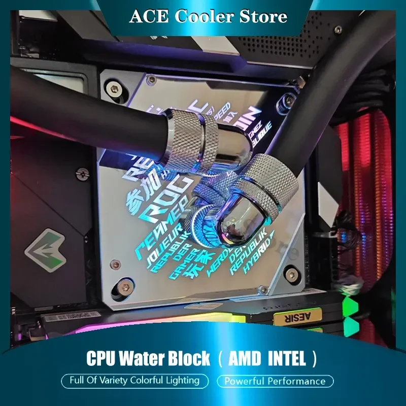 Блок процессора AM5 с зеркальным циферблатом Intel LGA 1700 1800 20XX Водяной охладитель ROG