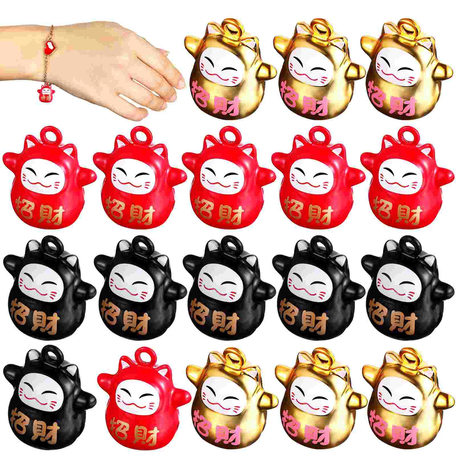 

Cat Charm Charms Keychain Japanese Lucky Bells Bell Jingle Beads Neko Pendant Fortune Maneki Jewelry Making Mini Crafts