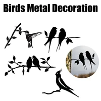 ground plug metal garden wrought iron elf chicken hummingbird owl bird animal plug in decoration