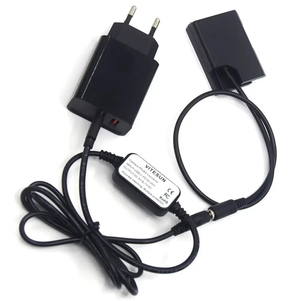 Фото PD 3.0 Зарядное устройство USB C Кабель питания EP-5A Соединитель постоянного тока EN-EL14 Комплект фиктивных аккумуляторов для Nikon D3100 D3200 D5100 D5200 P7000 P7800 №1