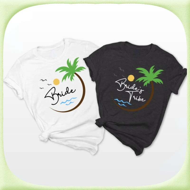 

holiday Beach Bachelorette Party shirts for women. Island breeze short sleeve graphic t shirts, Bridesmaid & Bride Casual Tops.