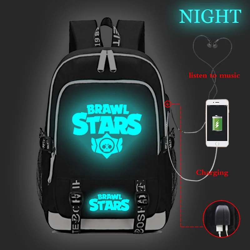 

Mochila Anime Game Luminous Backpacks Boys Book Bag Student School Backpack Teens Laptop Knapsack Mens USB Charging Travel Bags