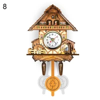antique wooden hanging cuckoo wall time alarm clock home living room decoration