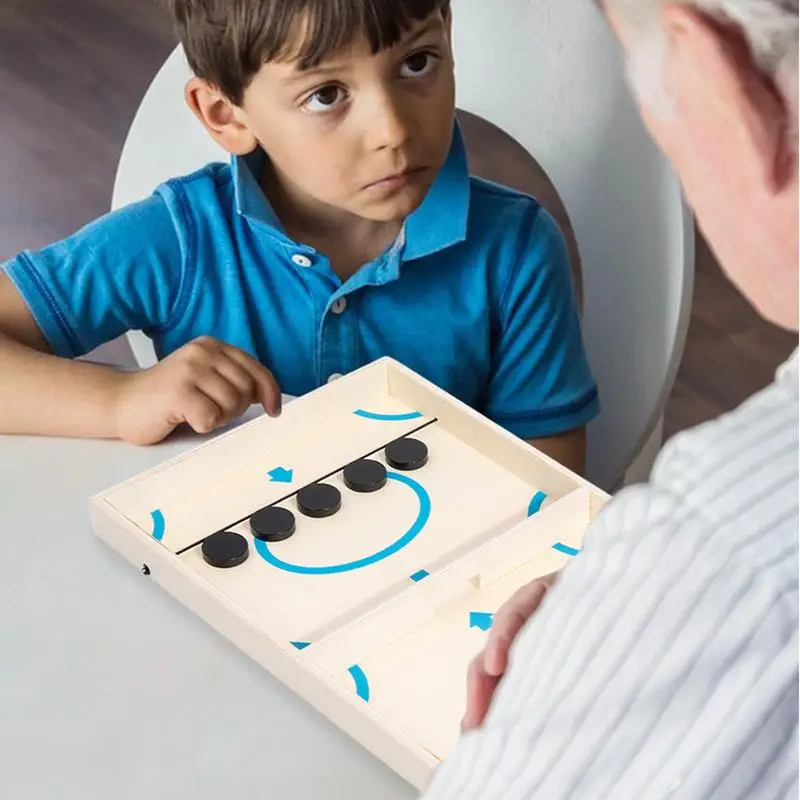 Деревянная хоккейная игра деревянная быстрая шайба игровая игрушка семейная