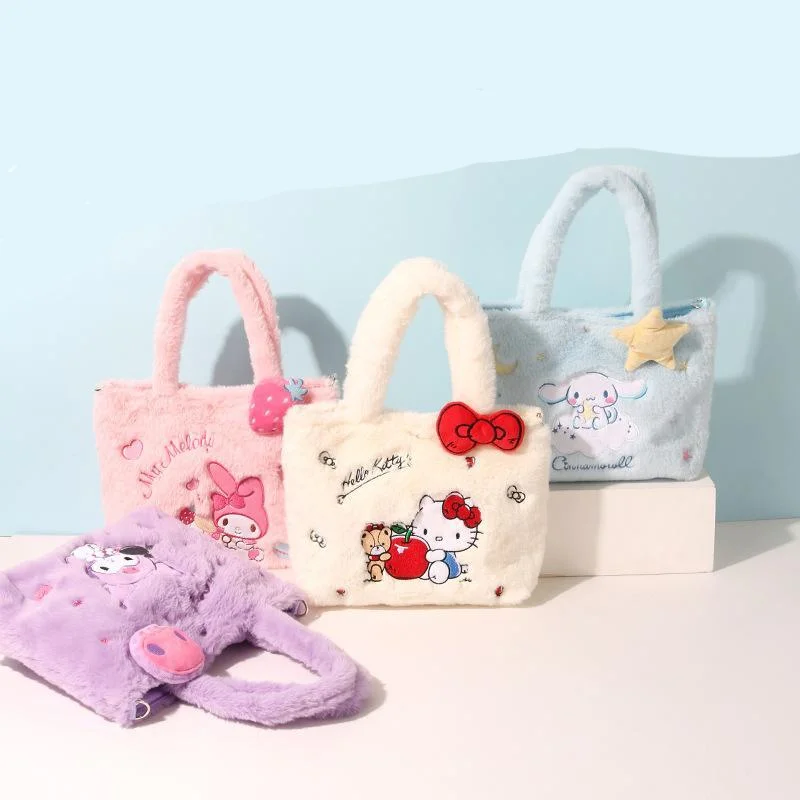 

Новый стиль Sanrio Kawaii Cinnamoroll плюшевая сумка My Melody аниме, сумка кукла Hello Kitty сумки Kuromi плюшевый рюкзак для девочек