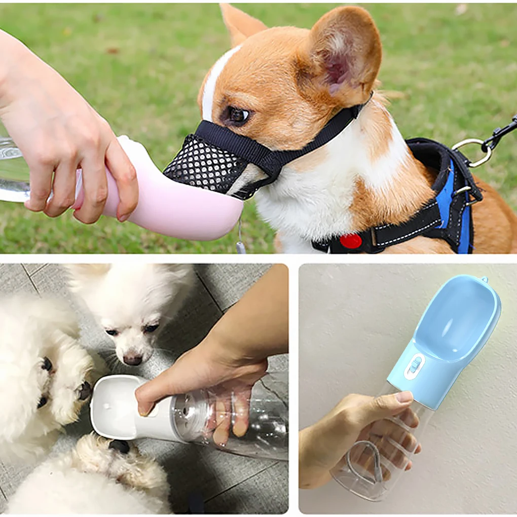 Portable Pet Water Feeder Leak-proof Drinking Dispenser Manual Food Bowl Travel Feeding Mug Supplies Camping Walking