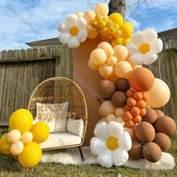 101pcs brown balloon garland kit caramel and cocoa balloon arch daisy flower balloons baby shower birthday decorations supplies