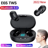 new e6s tws wireless headset bluetooth 5 0 with microphone stereo noise reduction sport earbuds mini headset hands free pk a6s