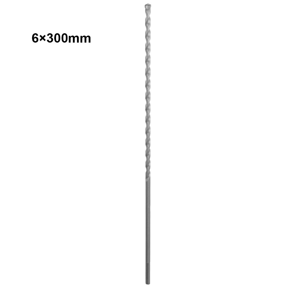 

300mm Impact Drill Bit Long Masonry Concrete Limestone Impact Drill Bit Triangle Shank 6 8 10 12mm Drill 0~13mm 3-jaw Chucks