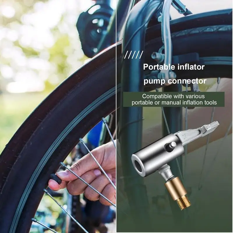 . Adapter zaworu opony samochodowej. Szybkozłącze. Uchwyt pneumatyczny do opon samochodowych. Sprężarka powietrza. Mocowanie pompowania opon.