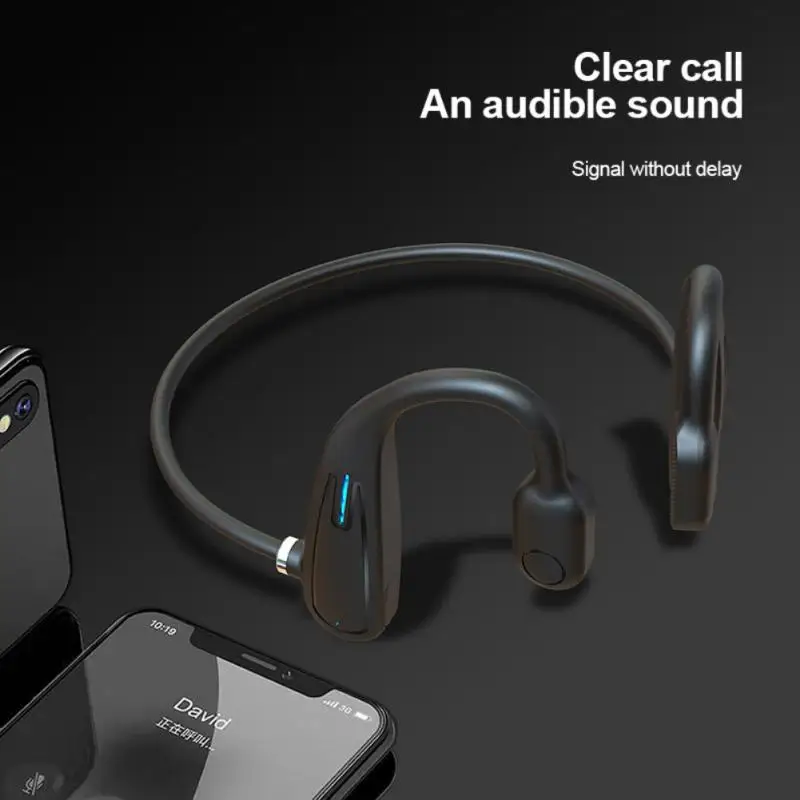 

Real Bone Conduction Headphones Bluetooth 5.3 Wireless Earphones Waterproof Sports Headset With Mic For Workouts Running Driving