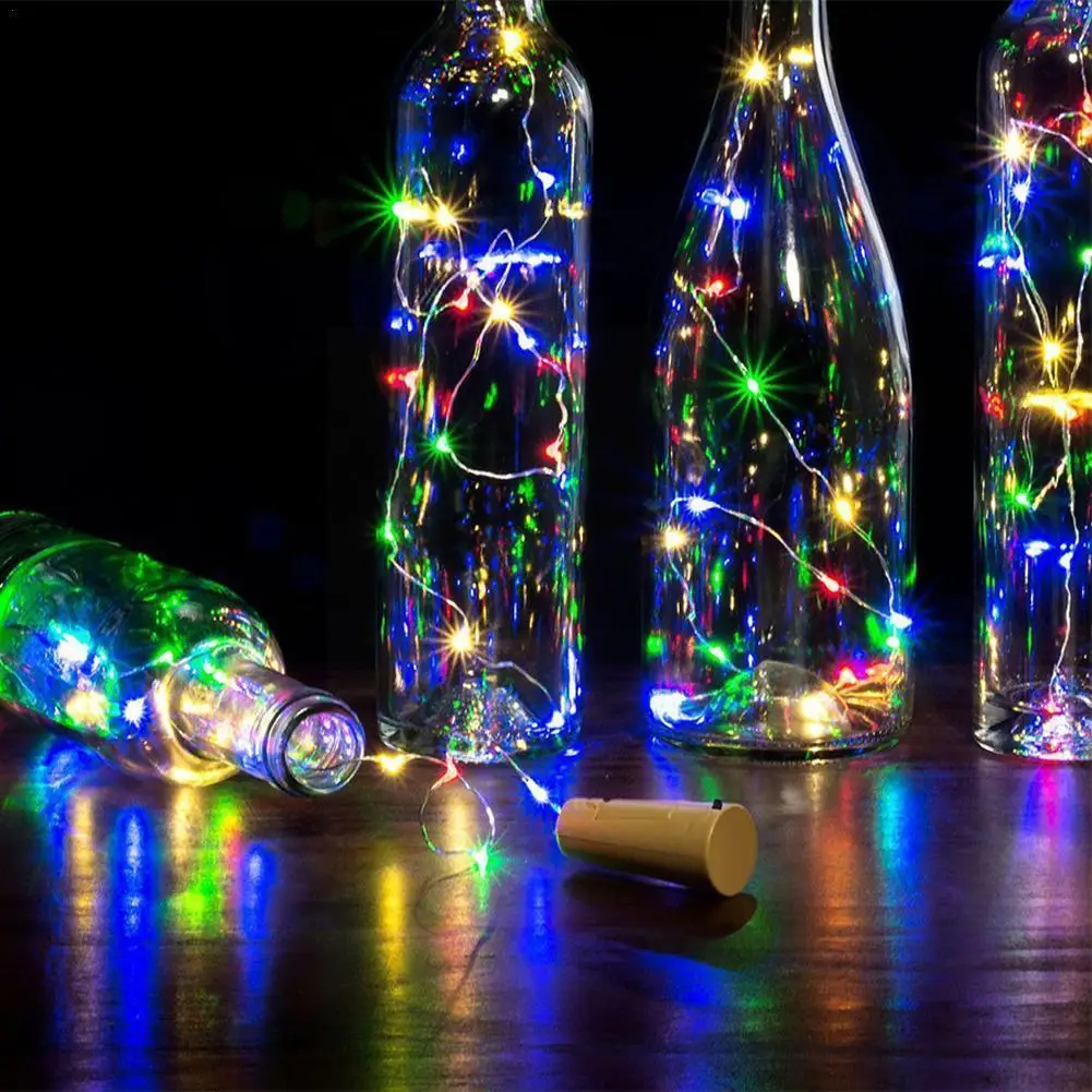 

1pcs Solar Wine Bottle Lights 20 LED Solar Cork String Light Copper Wire Fairy Light for Holiday Christmas Party Wedding De O4C8