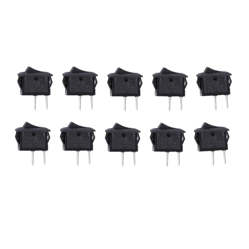 

10 X AC 250V 3A 2 Pin ON/OFF I/O SPST Snap In Mini Boat Rocker Switch