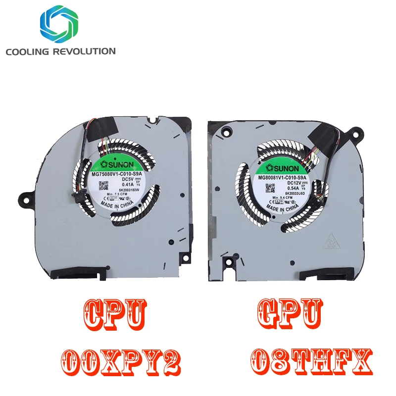 Охлаждающий вентилятор для ноутбука, ЦП, графический процессор, внешний диаметр 4 штырька, для DELL G7 15 7500 2020 08THFX 00XPY2