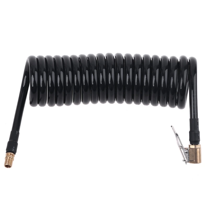 Coil Hose Stretch 3 Meters Length Fitting For Industrial Black