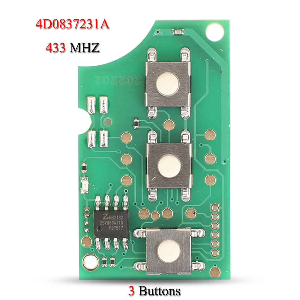 

jingyuqin 4D 0837231 A/E/K/R печатная плата дистанционного смарт-ключа автомобиля для Audi A3 A4 A6 A8 RS4 TT Allroad Quttro RS4 315/433 МГц