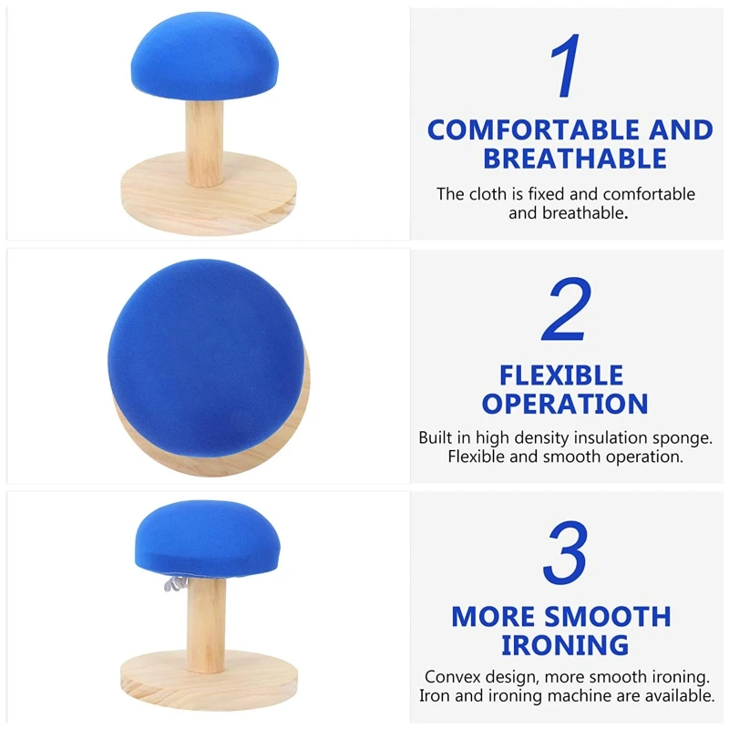 

Mini Round Ironing Stool Solid Wood Auxiliary Tool Small Table Sleever Board for Home Clothes Collars Shoulders Ironing Gadget