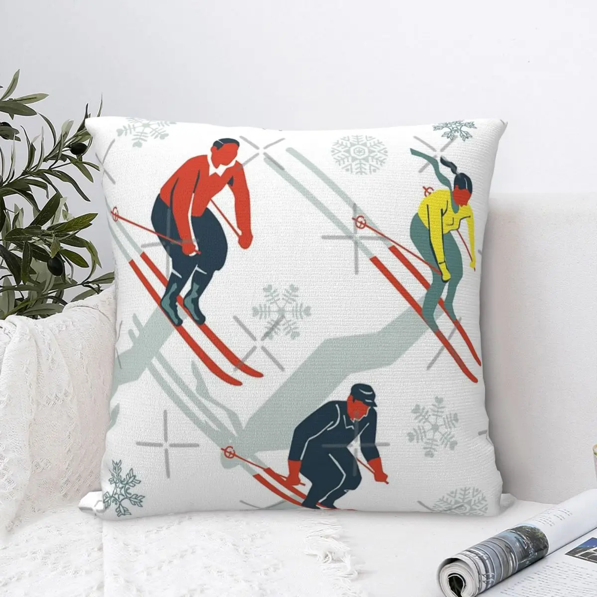 Средний век ретро лыжные трассы наволочка для подушки дивана наволочки