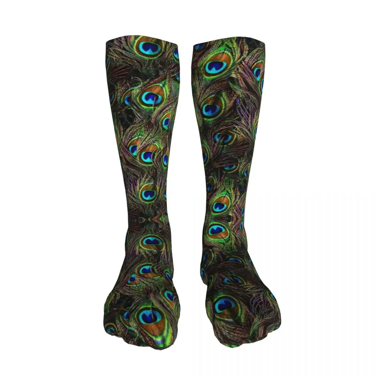 

Peacock Feathers Invasion sockings Long Socks Harajuku Comfortable Breathable Happy Gift sockings For Unisex
