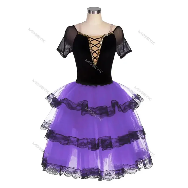 Балетное платье длинное профессиональное балетное платье-пачка для девочек