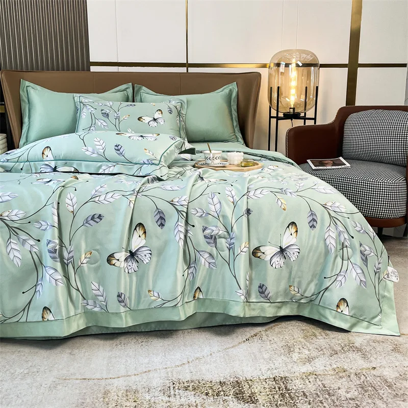

Luxury Air Conditioner Room Comforter Washed Silk Summer Quilt Polyester Satin Bedding Blanket Quilt