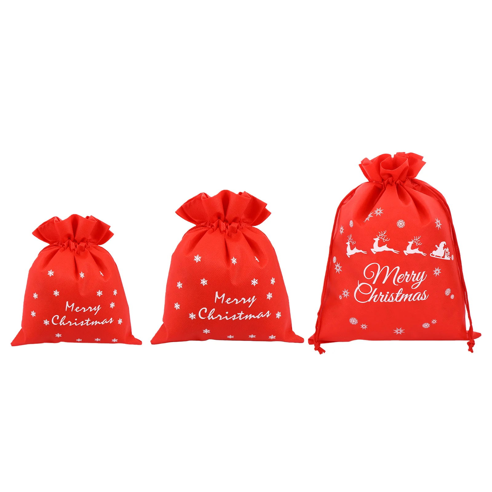 

8Pcs Christmas Candy Bags Small Christmas Drawstring Bags Merry Christmas Gift Xmas Holiday Party Favors
