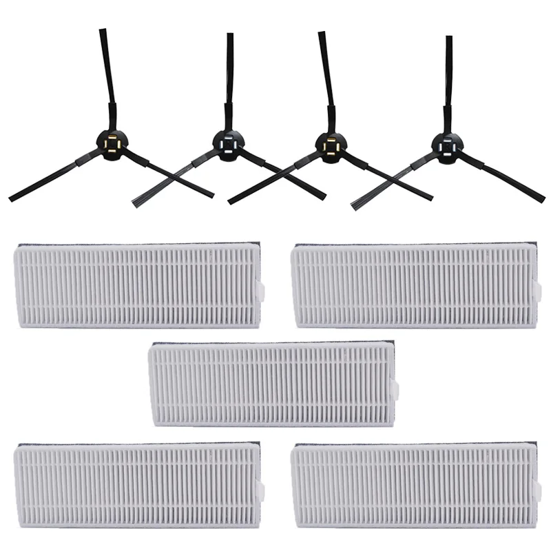 

New 5*hepa filter +4* side brush for ilife A7A9S Silvercrest SSR1 robot vacuum cleaner sponge filter spare parts