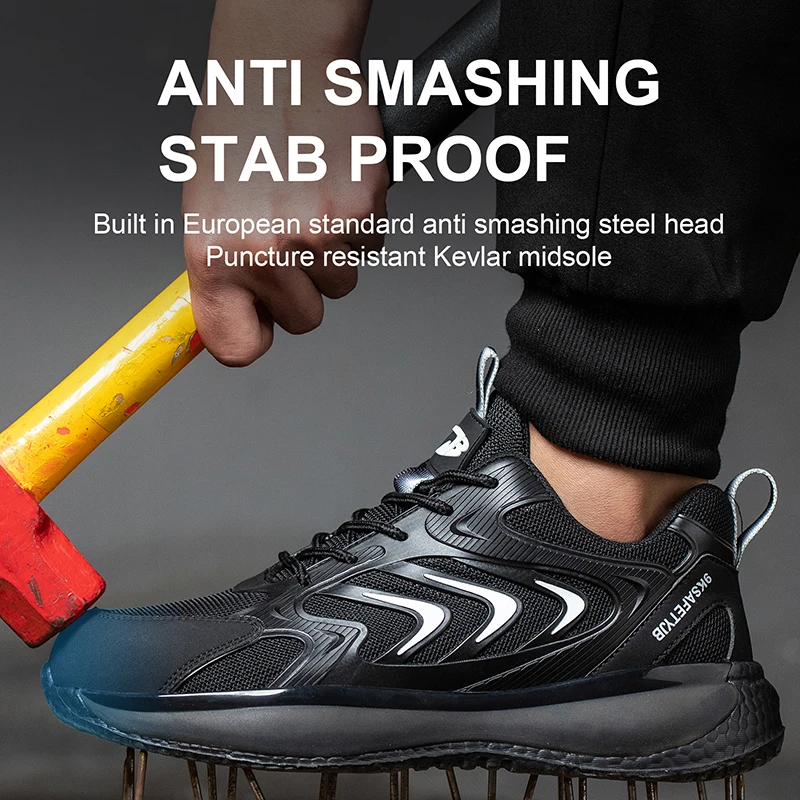 CHNMR 2023 New Women Work Non Slip Safety Shoes Light Breathable Sneaker Platform Female Sports Shoes Boots Sneakers