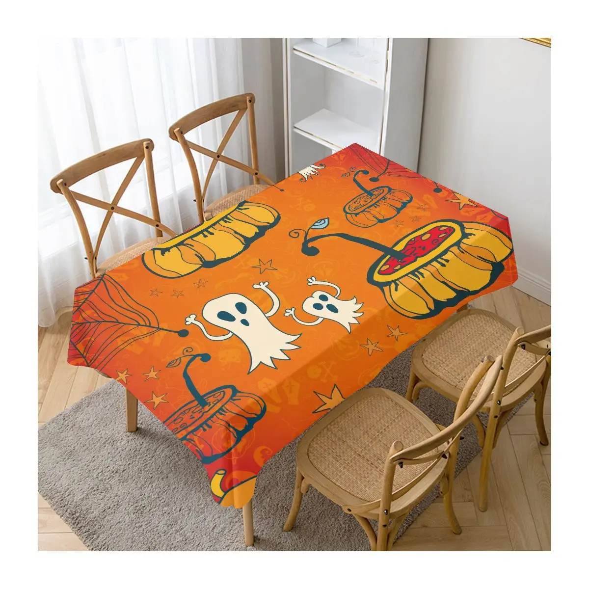 

2022 Festive Tablecloth Halloween Table Decoration Cloth Christmas Thanksgiving Creative Print Kitchen Rectangle скатерть Tapete