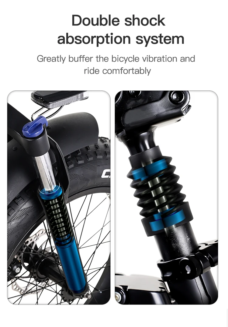 20 inches electric bicycle 800w 48V15ah lithium battery folding ebike 4.0 fat tire bike for adults Foldable fatbike |