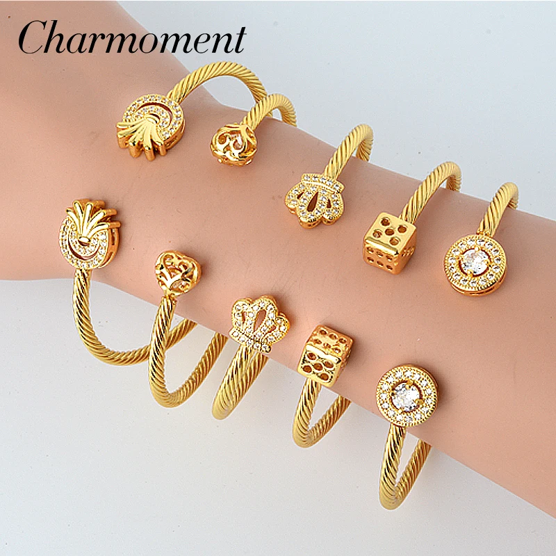 

Ювелирные изделия charinstant, циркониевые Парные браслеты на руку, изысканный браслет в форме сердца, цветка, животного, фруктов, подарок на день рождения, свадьбу