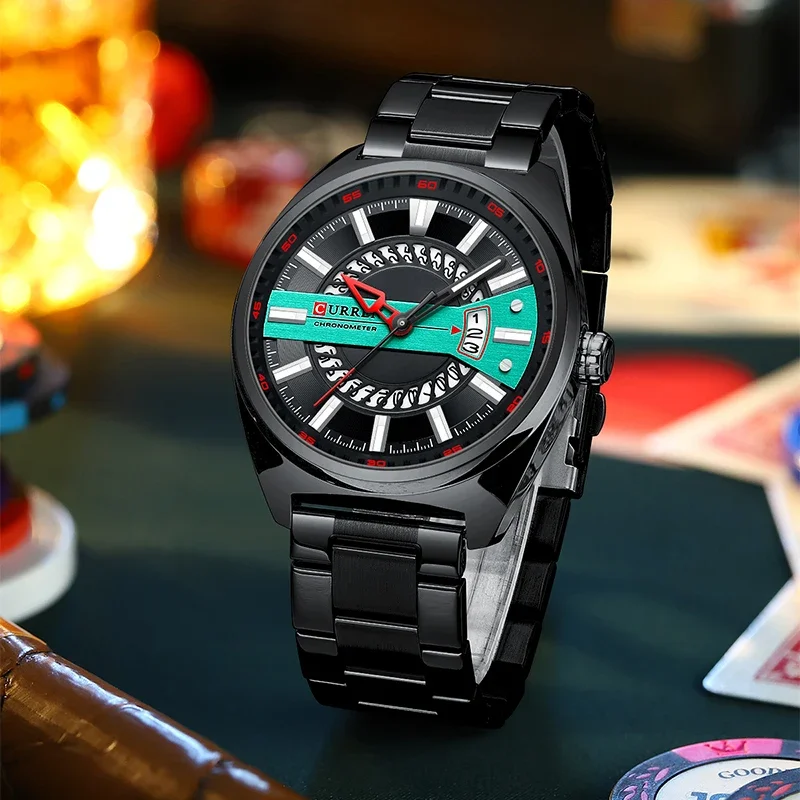 Часы наручные CURREN Мужские кварцевые брендовые Роскошные водонепроницаемые