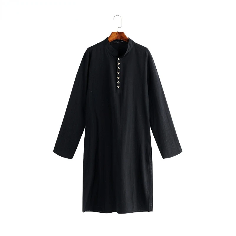 Arab Style Fashion Simple Long Men's Shirt Muslim Robes Abaya Man De Moda Musulmana Islamic Clothing