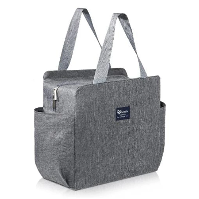 

Insulated Lunch Bag With Dual Side Pockets Thermal Lunch Tote Bag Women Men Adults Large Capacity For Work School Office