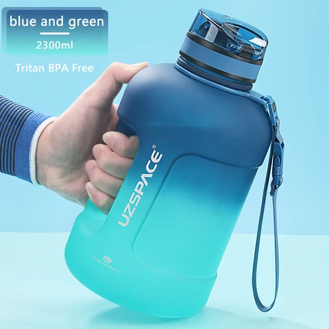 Бутылка для воды объемом 2 литра с маркером времени, многоразовые портативные пластиковые чашки из тритана для питья спорта на открытом воздухе с ручкой, высокая емкость