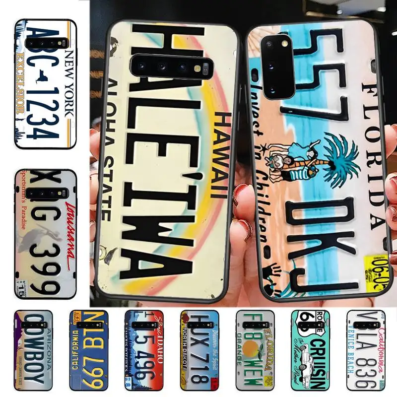 

Retro Funny License Plate Number Car Phone Case for Samsung S10 21 20 9 8 plus lite S20 UlTRA 7edge