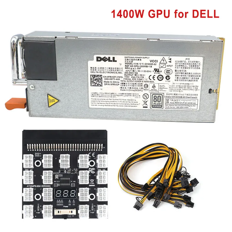 1400W GPU D1200E-S2 For DELL C5000/C8000 Server Power Supply for D1200E-S0 D1200E-S1 D1200E-S2 DPS-1200MB-1 A B 01CNYW 0FRVCP