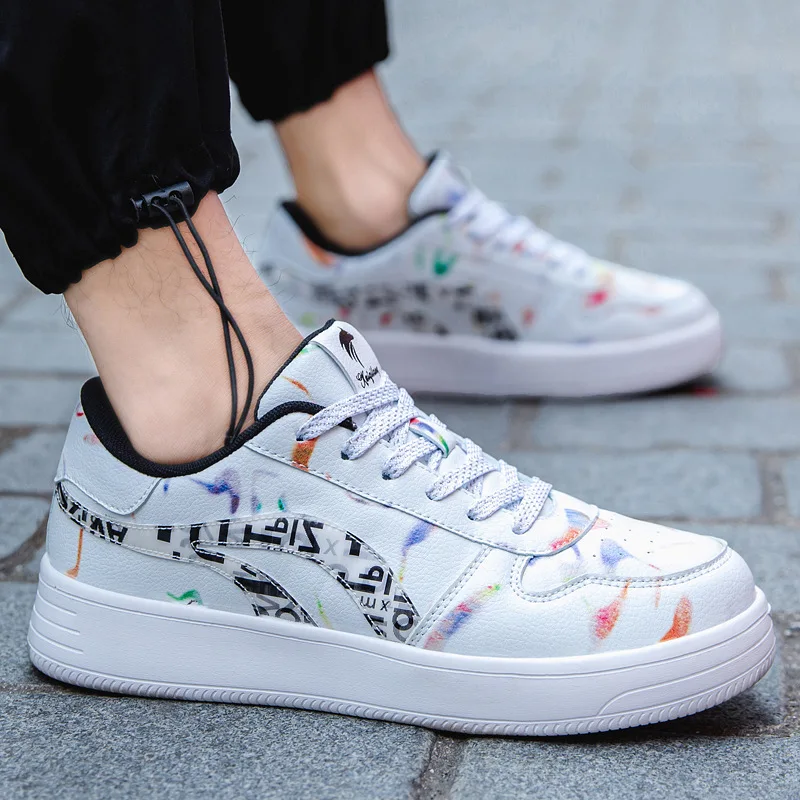 

Running Shoes Sneakers PU Leather Sport Shoes Outdoor Jogging Trainers Fashion Classic White Shoes Light Footwear Couple Shoes