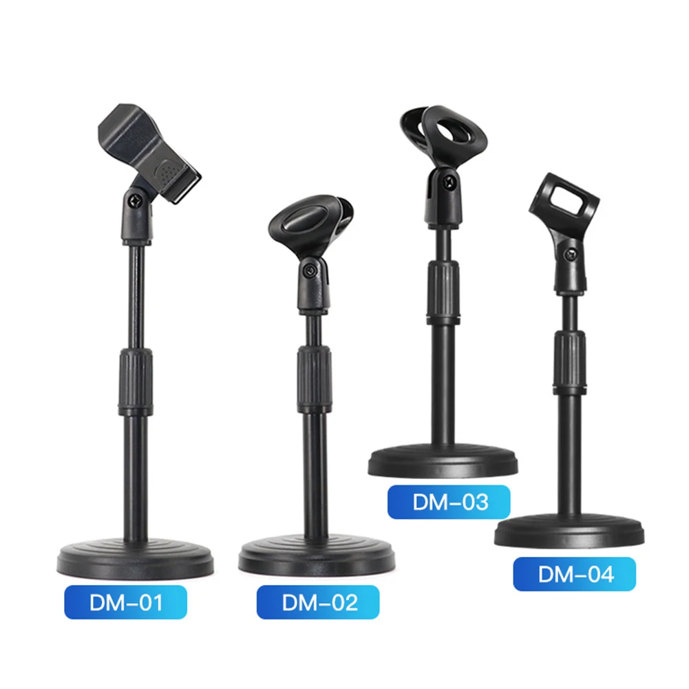 

Desktop Microphone Stand Mic Holder Bracket Heavy Round Base Adjustable Height For Podcasts Singing Microphone Accessorie