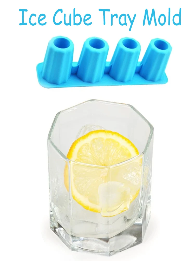 

Freeze 4 Cups Glasses Mould 3D Silicone Ice Cube Maker Mold DIY Glass Ice Tray Summer Party Bar Drink Tool Kitchen Accessories
