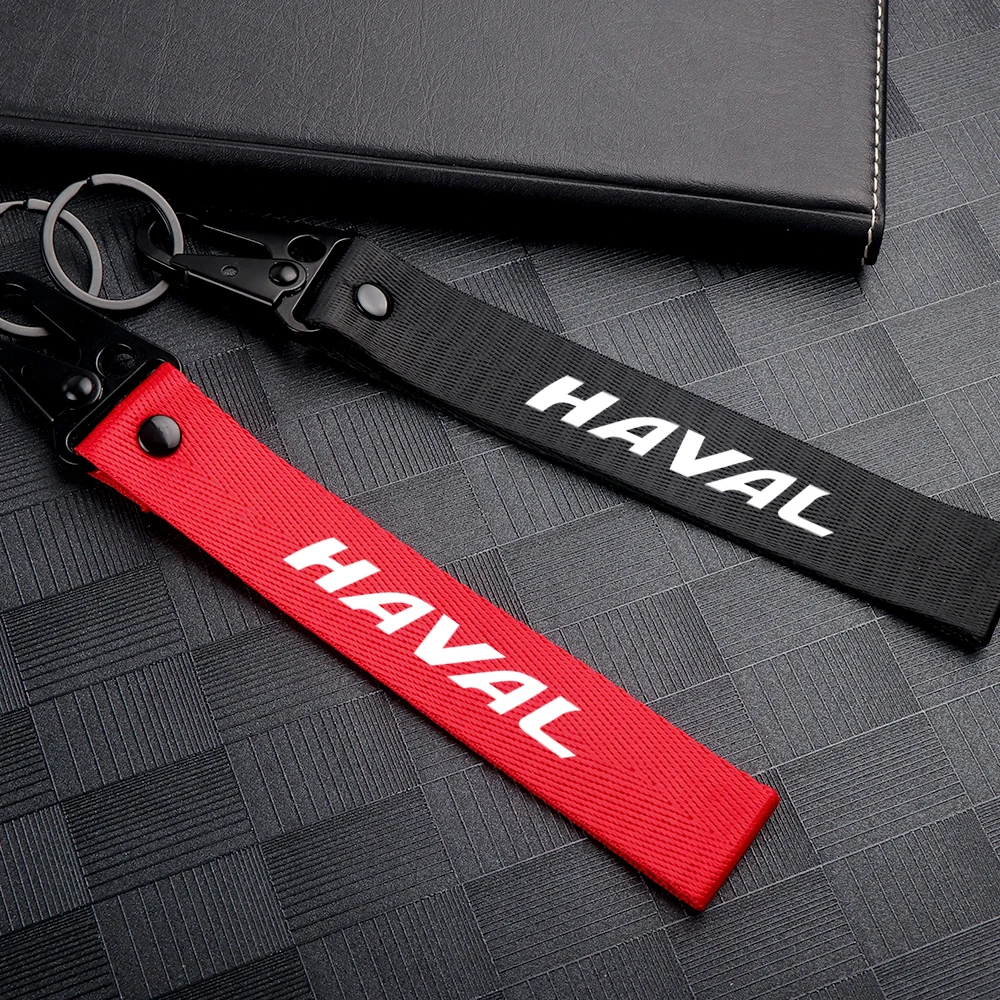 

1pcs Car Badge Ribbon Lanyard Key chain KeyRings Key Accessories For Haval jolion f7 h6 f7x h2 h3 h5 h7 h8 h9 m4 C50 C30 M6 C20r