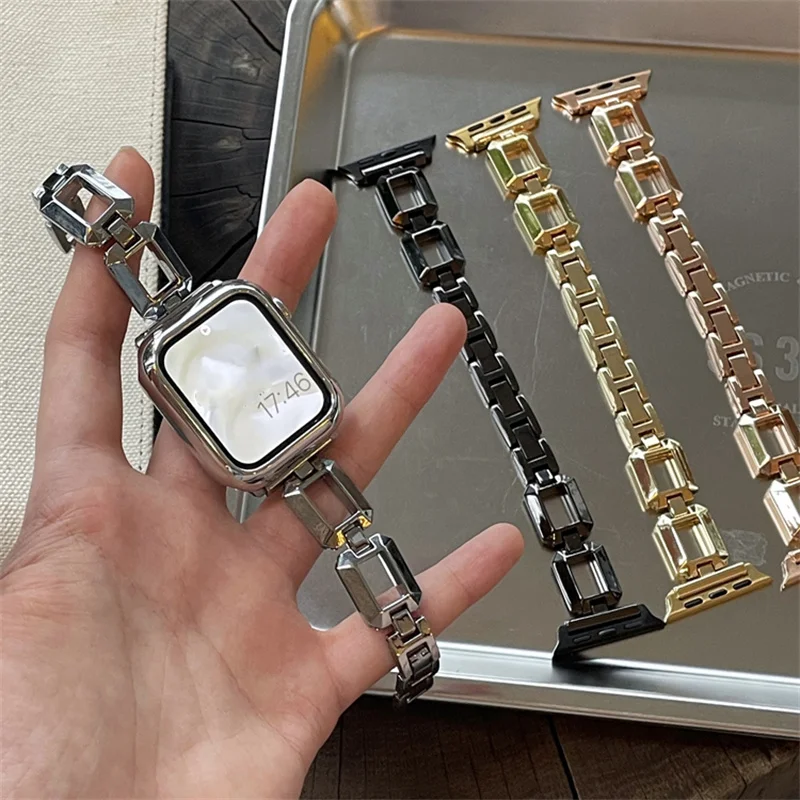 

For Apple Watch 8 Band 45mm 41mm 42mm 38mm 40mm 44mm Luxury Ultra Women Strap For Iwatch Series 7 SE 6 5 4 3 Metal Bracelet Band