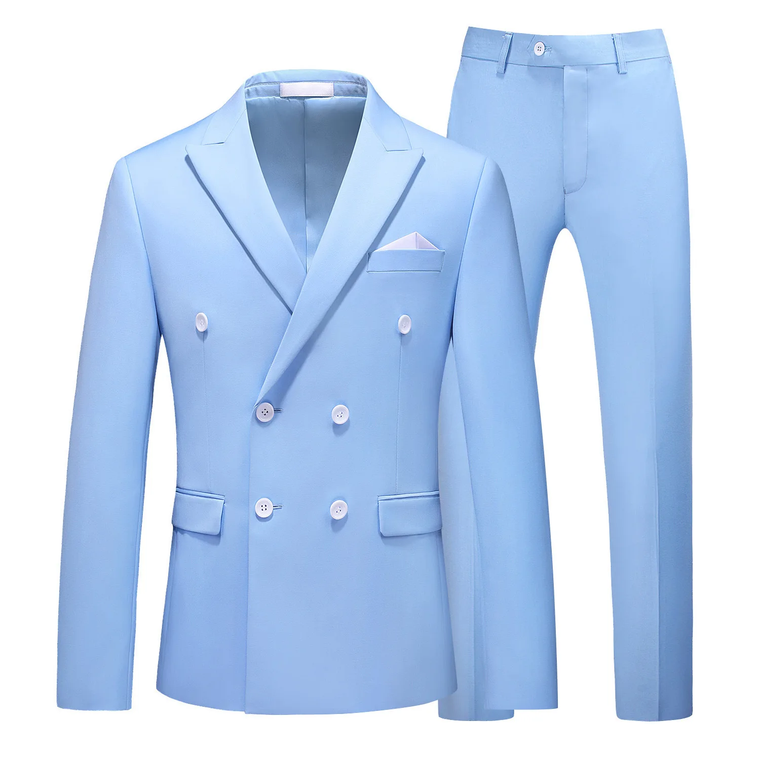 20222 new fashion spring and autumn men's suit two sets of double breasted color hollow suit jacket men