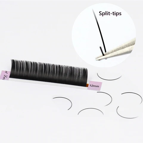 Flat Lashes AGUUD Ellipse Natural Soft Separate C-Shaped False Flat Lashes Professional Deep Black Matte False Fur Lashes
