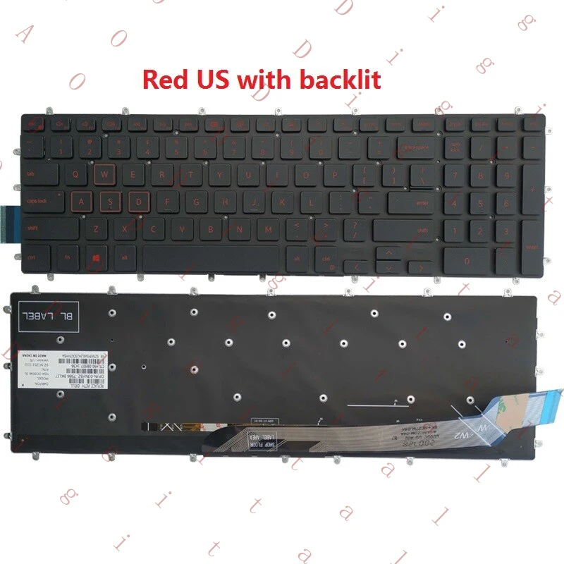НОВАЯ КЛАВИАТУРА ДЛЯ DELL G3 3579 P75F 3779 G5 15 5587 G7 15 7588 с синей подсветкой, раскладка US (art.: 3920da8a52b80) - 3920da8a52b80