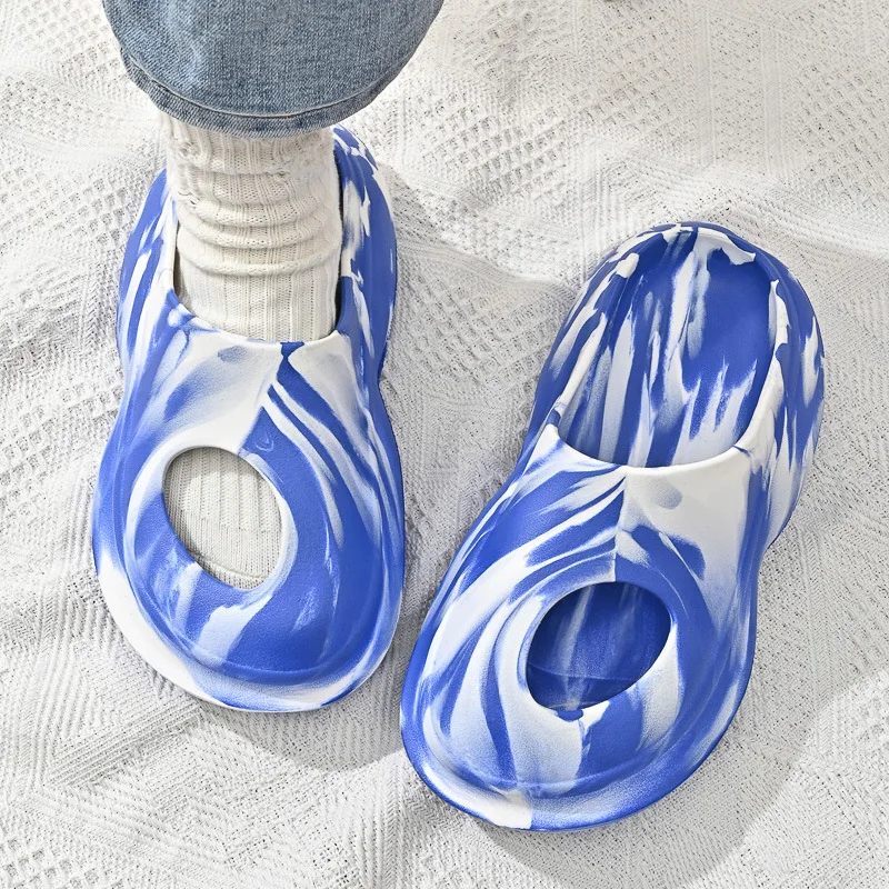 

Men's Slippers Fashion Designer Graffiti Trend Street Sandals Couple Slides Casual Platform Beach Flip-flops Driving Shoes