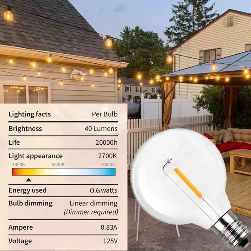 Светодиодные запасные лампы GTBL G40 противоударные шариковые E12 с винтовым