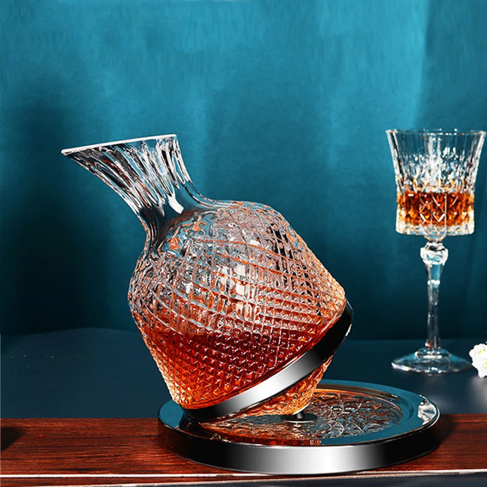 

Оригинальный подарок, графин 360, декоративное стекло, стеклянный графин, графин, резьба, вращающаяся стеклянная посуда, бутылка виски, зеркальная крышка