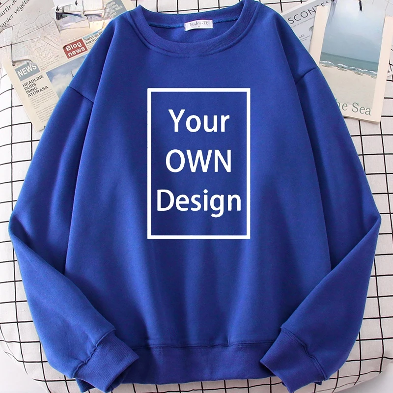 Your Own Design DIY Logo Print Pullover Casual Fleece Male Sweatshirts Hip Hop Loose Funny Hoodie Fashion Men Hoodies