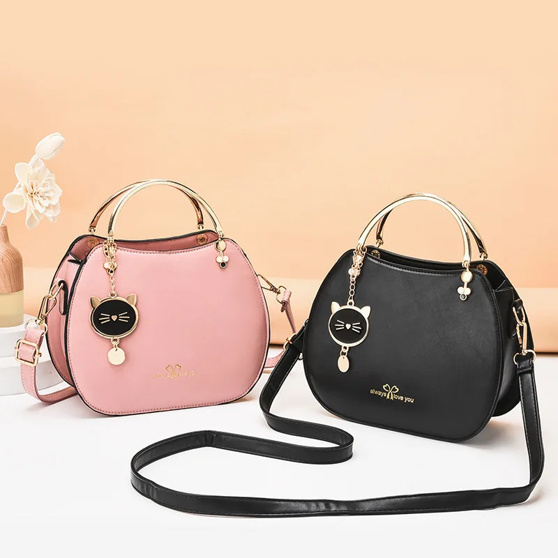 

2023 Korean Fashion Girl Style Shell Bag Western Style Cat Crossbody Bag Women's One Shoulder Handbag
